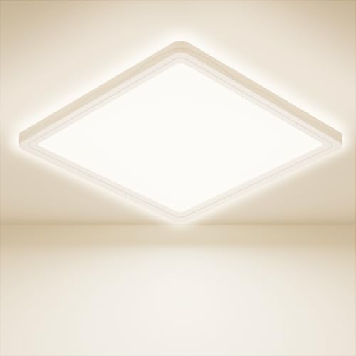 Deckenleuchte LED, Deckenlampe Wohnzimmer 4000K-18W-1600LM, IP44 Wasserfest Modern Schlicht Ultra dünn Lampe für...