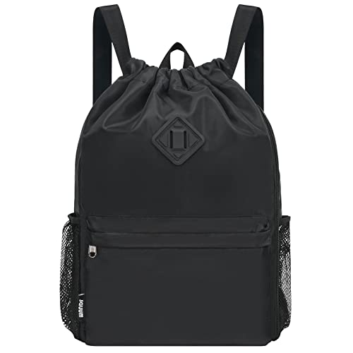 WANDF Rucksack mit Kordelzug, Sporttasche mit Schuhfach, wasserabweisender String-Rucksack Cinch für Damen Herren...