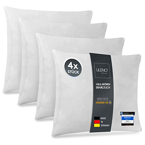 LILENO HOME 4er Set Kissenfüllung 60x60 cm - 40°C waschbares Innenkissen geeignet für Allergiker - Polyester...