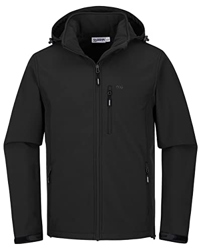 33,000ft Softshelljacke für Herren Wasserdicht Winterjacke Winddicht Warme Fleece Gefüttert Windbreaker Funktionsjacke...