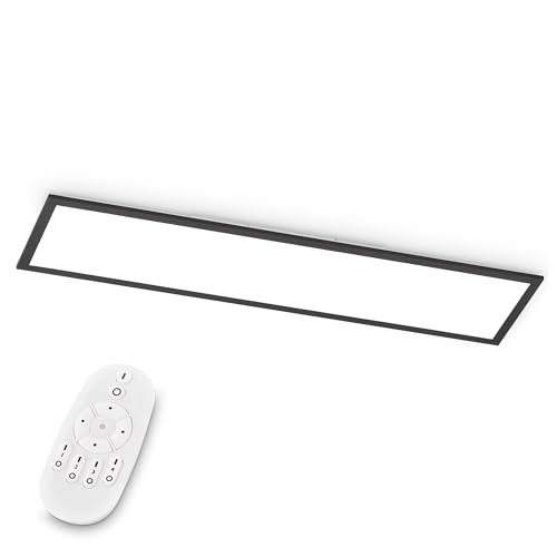 EGLO LED Deckenleuchte Bottazzo, Deckenlampe 100x25 cm, Panel ultraflach aus Aluminium, Kunststoff in Schwarz, mit...