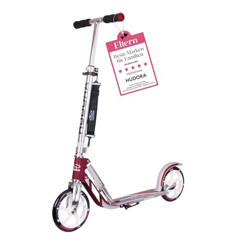 HUDORA BigWheel 205 Scooter - Stabiler Aluminium-Roller - Höhenjustierbarer & zusammenklappbarer Cityroller mit...