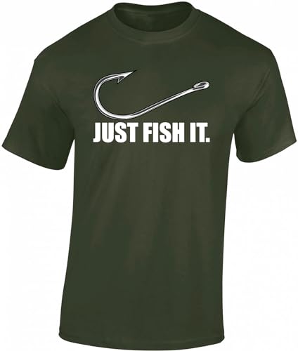Angel Tshirt Herren : Fish it - Angler T-Shirt Männer - Angler Geschenke - Angelkleidung - Angel Zubehör (Army M)