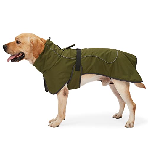 HEYWEAN Hundejacke Wasserdichter Hundemantel Reflektierende Jacke für kaltes Wetter mit weichem Fleecefutter Warmer...