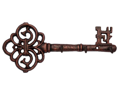Dekorativer Schlüsselanhänger aus Gusseisen zur Wandmontage -Vintage Schlüssel mit 3 Haken - Wandmontage - Rustikaler...