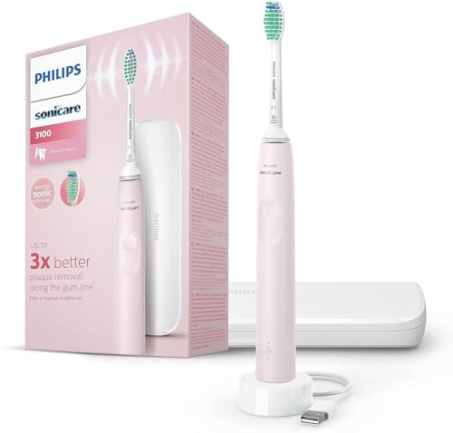Philips Sonicare 3100 Series elektrische Zahnbürste mit Schalltechnologie, mit Drucksensor und...