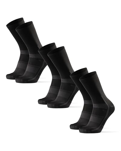 DANISH ENDURANCE Fahrradsocken Regular für Herren & Damen 3 Paare (Schwarz, EU 43-47)