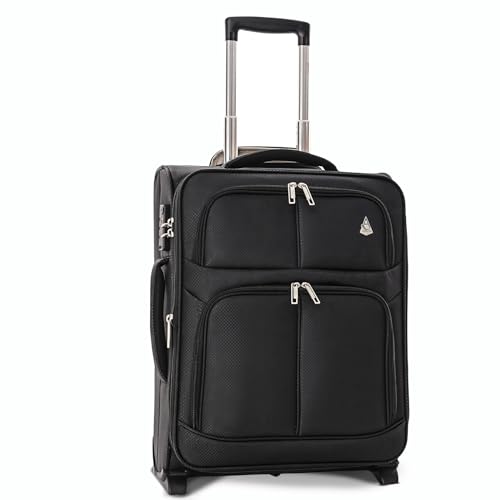 Aerolite 55 x 40 x 20 cm, erweiterbarer 42 l Koffer, Handgepäck, Trolley + 40 x 20 x 25 Ryanair...