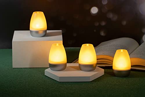 Northpoint LED Akku Lounge Lights 4er-Set mit Touchsensor Kabellos für Innen und Außen RGBW Flackereffekt mit...