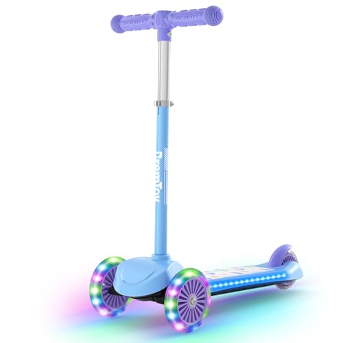 BremToy Roller Kinder 3 Jahre, Kinder Roller mit Leuchtendem Deck und PU-LED-Rädern, 4-Stufig Höhenverstellbarer,...