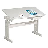 IDIMEX Kinderschreibtisch Flexi mit Kippfunktion und Höhenverstellung, praktischer Schreibtisch aus massiver Kiefer in...