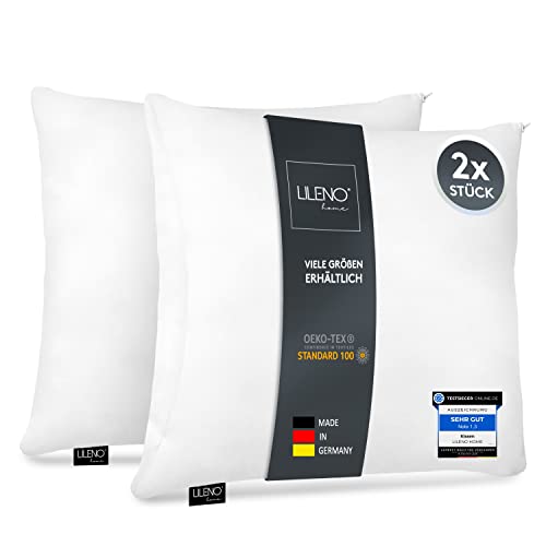 LILENO HOME Microfaser Kissen 50x60 cm [2er Set] bis 95 Grad waschbar mit Reißverschluss - Kopfkissen 50x60 cm als...