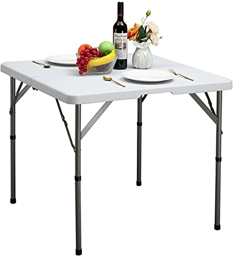 HollyHOME Klapptisch Campingtisch 87cm, Klapptisch Küche Klapptisch Quadratisch Tisch Klappbar Tragbarer Gartentisch...