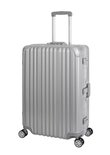 Travelhouse London Koffer Silber L-75cm · Alu-Rahmen · Polykarbonat Hartschale · Trolley Reisekoffer Reisegepäck ·...