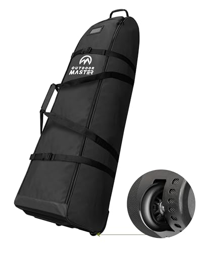 OutdoorMaster Gepolsterte Golf-Reisetasche mit verstärkten Rädern, 900D strapazierfähiges Oxford-Gewebe,...