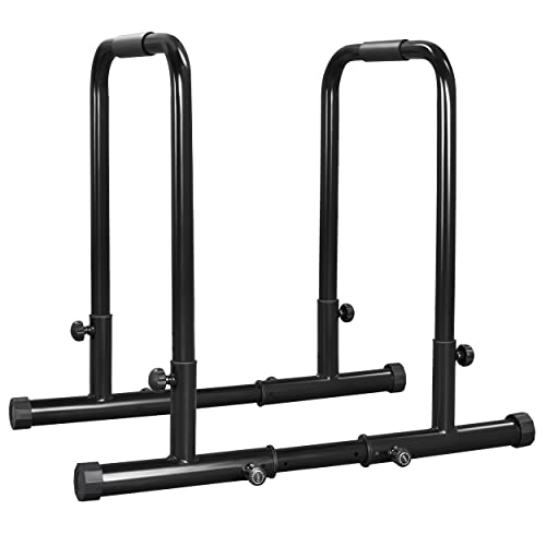 Yaheetech Dip Barren Fitness Dip Station Parallettes Gymnastik Calisthenics Equipment mit Steckverbindern 81-90 cm...