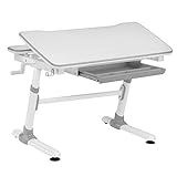HOKO® Ergo-Work-Table Study COMPAKT. Manuell höhenverstellbar Kinder-Schreibtisch mit Verstellbarer Tischplatte,...