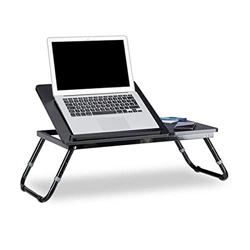 Relaxdays Laptoptisch Lapdesk Betttisch Betttablett Notebook-Tisch Beistelltisch Laptop BTH 60 cm x 35 cm x 24 cm Holz...