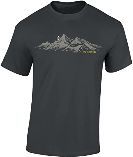 Fahrrad T-Shirt Herren : V2 Power - Sport Tshirts Herren - Mountainbike Shirt (Dark Grey M)