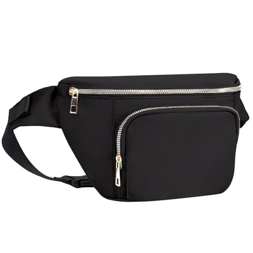 Bauchtasche Damen & Herren und 4 Reißverschlusstaschen Lässige Stylisch Hüfttasche mit Verstellbarer Gurt Reisen...