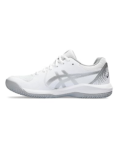 ASICS Damen Gel-Dedicate 8 Padel Sneaker, White/Pure Silver, 39.5 EU