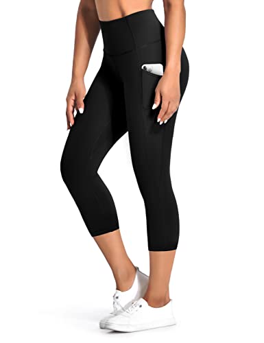 Desol Sport Leggings Damen Tasche Capri 3/4 High Waist Elastische Blickdicht Übergröße Sport Leggins mit...