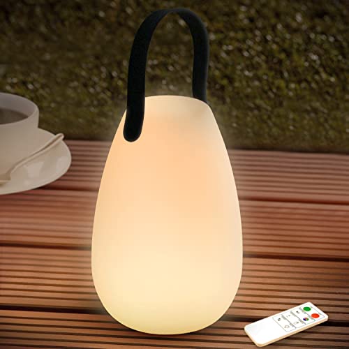 FUYO Outdoor Lampe LED Akku Tischleuchte Tragbare Kabellos Dimmbare Tischlampe mit 8 Farben Farbwechsel Gartenlampe...