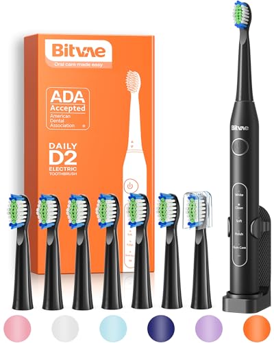 Bitvae D2 Elektrische Zahnbürste für Erwachsene und Kinder, Schallzahnbürste mit Wiederaufladbarer Leistung,...