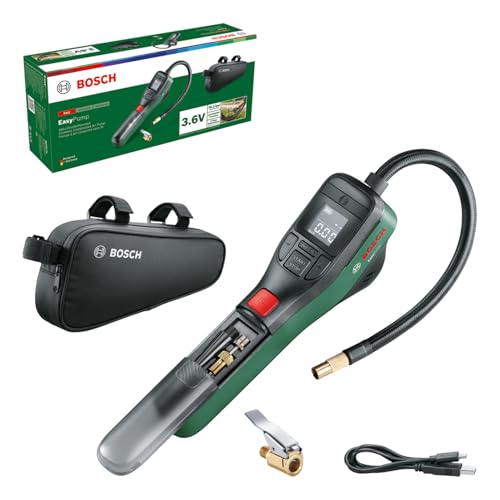 Bosch elektrische Fahrradpumpe/Luftpumpe/Mini Kompressor EasyPump (3,0 Ah Akku; 3,6 Volt; Autostop-Funktion; 150 PSI;...