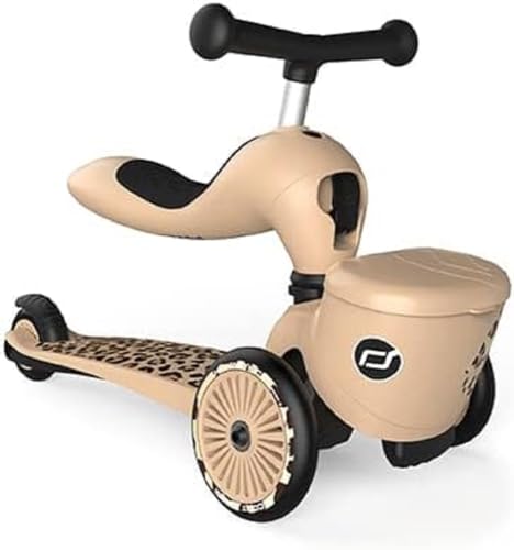 Scoot & Ride Highwaykick 1 Lifestyle 2in1 Kickboard/Scooter und Rutscher, Farbe: Leopard, für Kinder von 1 bis 5...