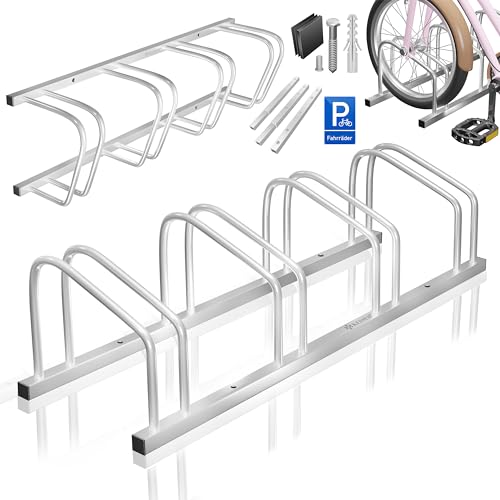 KESSER® Fahrradständer für 4 Fahrräder inkl. Parkschild | Mehrfachständer mit 37cm Radabstand für 30-65mm...