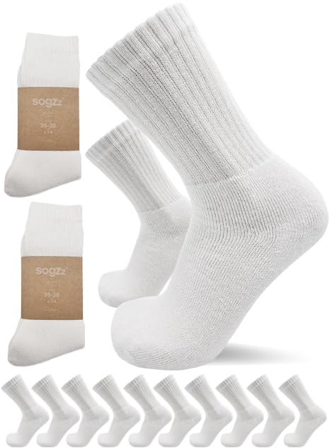 sogzz Tennissocken | 10 Paar | Herren Damen 80% Baumwolle, Sportsocken, Arbeitssocken, Tennis Sport Freizeit Arbeit...