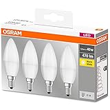 Osram Lamps LED Base Classic B Lampe, in Kerzenform mit E14-Sockel, nicht dimmbar, Ersetzt 5.5W = 40 Watt, Matt,...