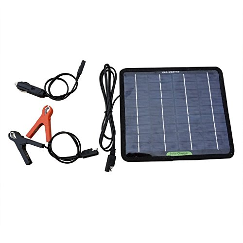 ECO-WORTHY 18V 5W tragbar Solar Auto Boot Power Solar Panel Batterie Ladegerät Betreuer für Automobile Motorrad...