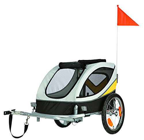 Trixie 12805 Fahrrad-Anhänger, 63 × 68 × 75 cm (M), grau/schwarz/gelb