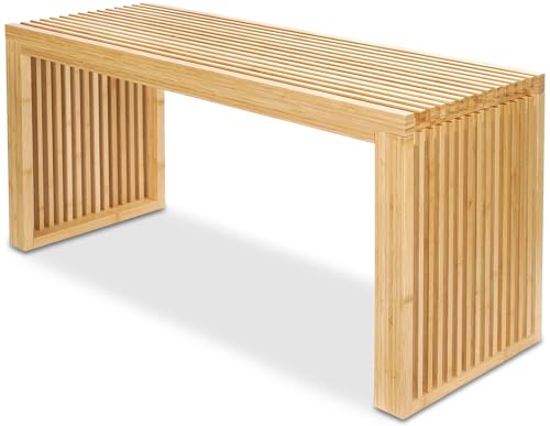 BAM BOO BOX - Sitzbank aus Bambus - Holzbank für Esszimmer, Schlafzimmer oder Küche - 90 x 33 x 43 cm - Bank ohne...