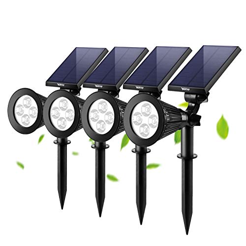 Wilktop 4x LED Solar Strahler Gartenleuchten Warmweiß Landscape Spotlight für Garten Beleuchtung