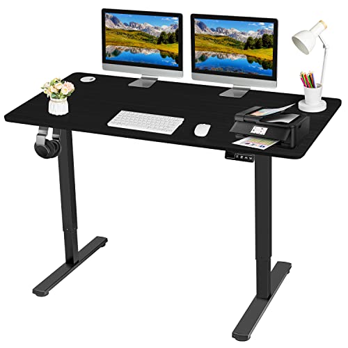Devoko Höhenverstellbarer Schreibtisch 140x60cm Elektrischer mit Tischplatte Höhenverstellbarer Tisch Stehschreibtisch...