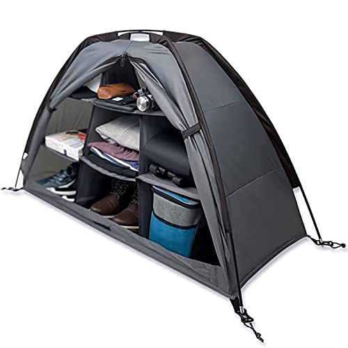 ASQUAR Campingschrank Faltbar für Zelt und Wohnmobil, 9 Fächer, Geeignet zum Aufbewahren von Kleidung, Schuhen,...