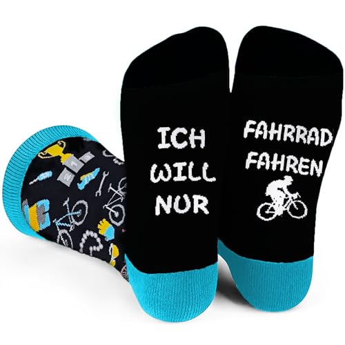 Piroo Lustige Geschenke für Männer Geburtstag Fahrrad Socken Herren Geschenk Papa Lustig Socken mit Spruch...