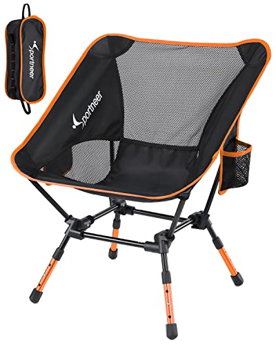 Sportneer Tragbarer Stuhl, verstellbare Höhe, Klappstühle für draußen, kompakter Campingstuhl für Erwachsene,...