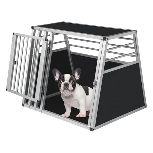 EUGAD Hundetransportbox Alu Hundebox Reisebox Autobox für große Hunde Husky Samojede Weimaraner Border Collie...