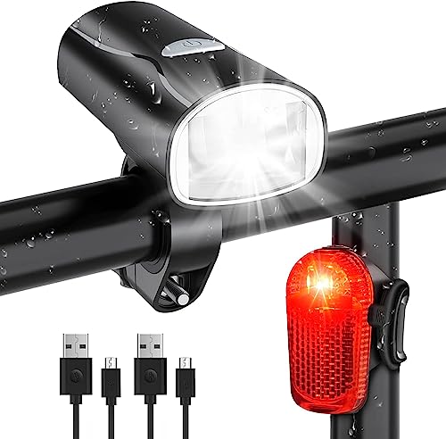 LED Fahrradlicht Set, STVZO Zugelassen Fahrradbeleuchtung Fahrradlampe Wasserdicht und USB-Aufladung Fahrrad Licht Bike...