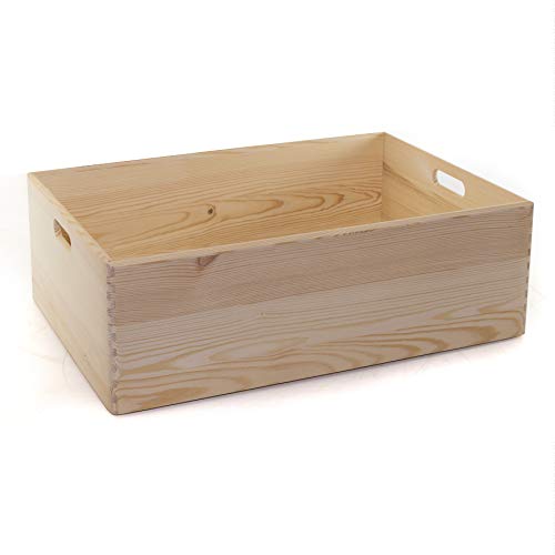 HolzFee Holzkiste 60 x 40 cm große Aufbewahrungsbox Holz Kiste Holzbox Allzweckkiste AUSWAHL-Angebot (mit...