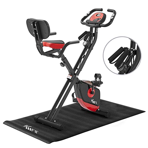 KM Fit 2in1 Heimtrainer Fahrrad mit LCD-Display | Fitnessbike klappbar | Hometrainer 16 Widerstandsstufen |...