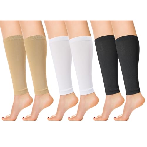 3 Paare Kompressionsstrümpfe Damen, Waden Compression Socks 20-30 mmHg Kompressionssocken Thrombosestrümpfe für...