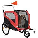 PawHut 2-in-1 Hundeanhänger, Fahrradanhänger für Hunde, Hundewagen mit Reflektoren, Hundebuggy max. 30 kg,...