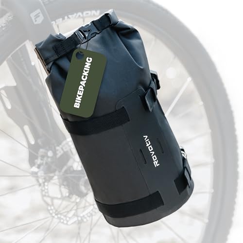 Rovativ® Bikepacking Gabeltasche [6 Liter] 100% Wasserdicht - Fahrrad Gabeltasche - Dry Bag für Gravel Bike Rennrad...