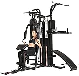 Dione HG5 - Fitnessstation - Multi-Gym - Krafstation mit Boxsack - Einschließlich 65 kg Gewichte - Erweiterbar auf 100...