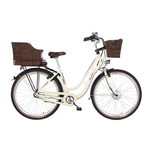 Fischer E-Bike City, CITA ER1804 Elektrofahrrad für Damen, RH 48 cm, Frontmotor 32 Nm, 36 V Akku, Elfenbein glänzend,...